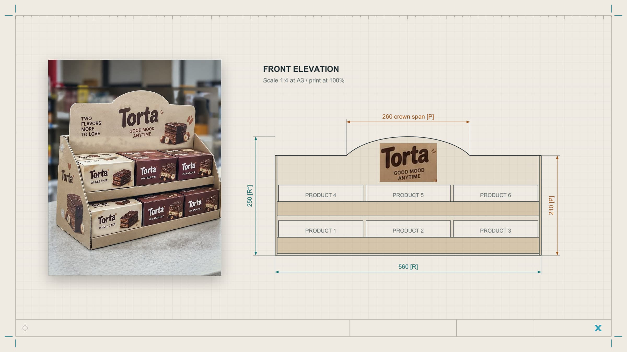 Torta counter display